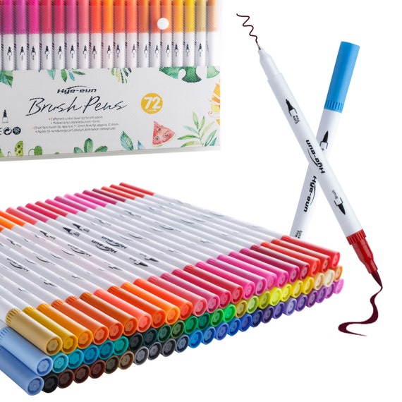 72 Colors Dual Tip Brush Art Marker Pens Set for Coloring Drawing