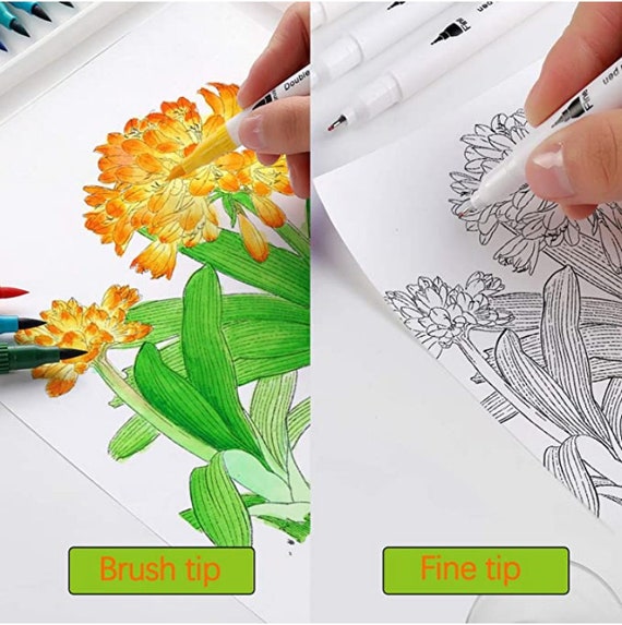 20 Color Premium Soft Watercolor Brush Pen Flexible Tip Painting Brush Water  Pens for Children Adult Black Holder Coloring