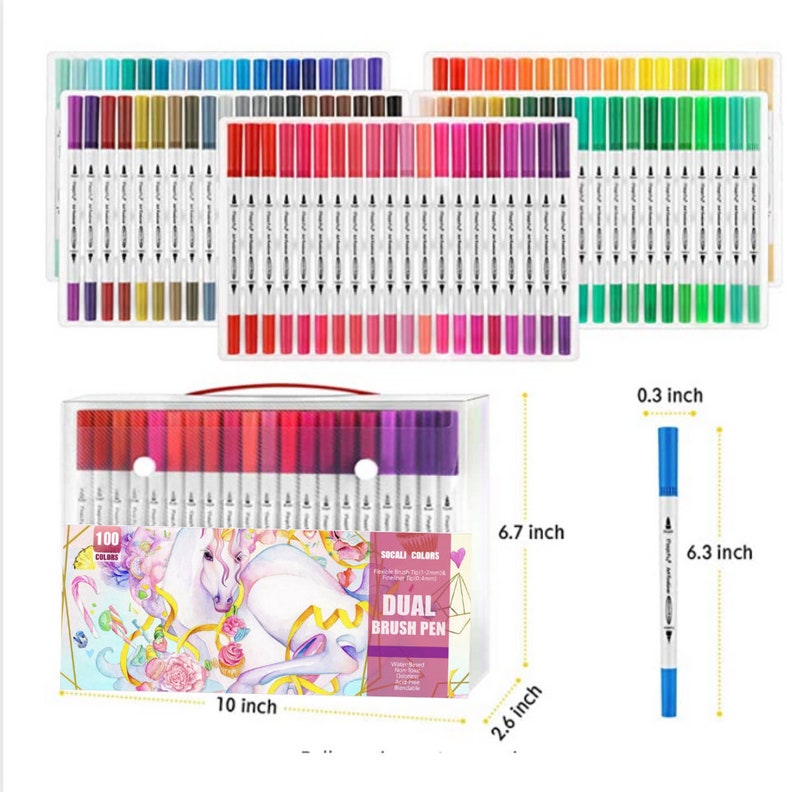 100 Colors Dual Tip Brush Art Marker Pens Set for Coloring Drawing Calligraphy for adults and kids School and Art Supplies Back to School image 9