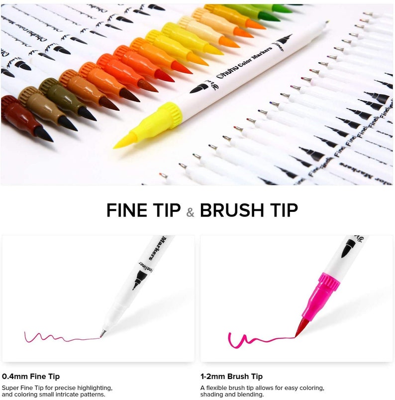 100 Colors Dual Tip Brush Art Marker Pens Set for Coloring Drawing Calligraphy for adults and kids School and Art Supplies Back to School image 3