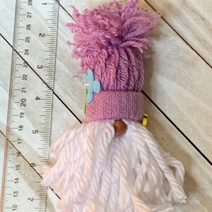 Purple Yarn Gnome with Butterfly