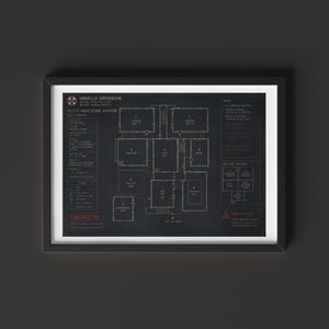 Póster con el plano de la isla Ashford / Lámina decorativa de Resident Evil Code Veronica (Impresión de videojuegos)