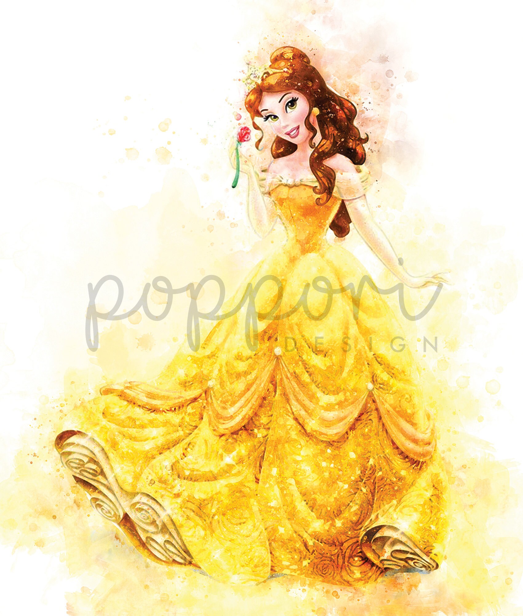 Disney Princesses Watercolor Printable Wall Art High | Etsy