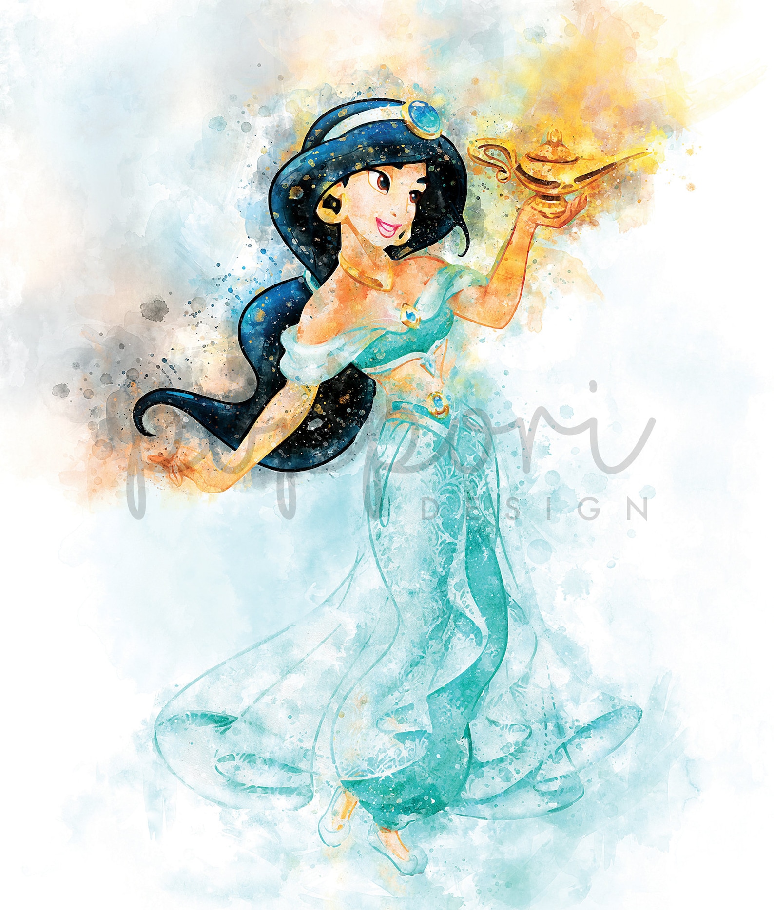 Disney Princesses Watercolor Printable Wall Art High Etsy