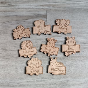 Marque place en bois personnalisé, marque place enfant pour mariage, marque place pour baptême
