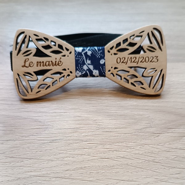 Nœud papillon en bois modèle FLEURUS, accessoire pour homme , accessoires mariage