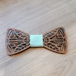 Wooden bow tie FLEURUS model, accessory for men, wedding accessories Noyer adulte