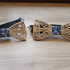 Wooden bow tie FLEURUS model, accessory for men, wedding accessories image 2
