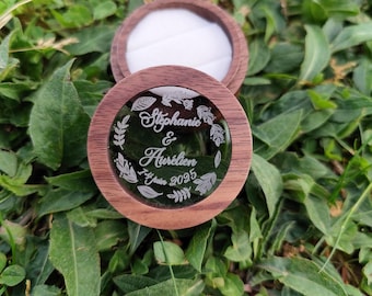 Boite alliance en bois personnalisée, Ecrin personnalisable en bois