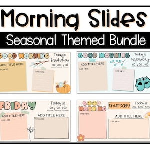 Morning Slides Templates for Google Slides | Seasonal Bundle | Classroom Management | Teacher Resources