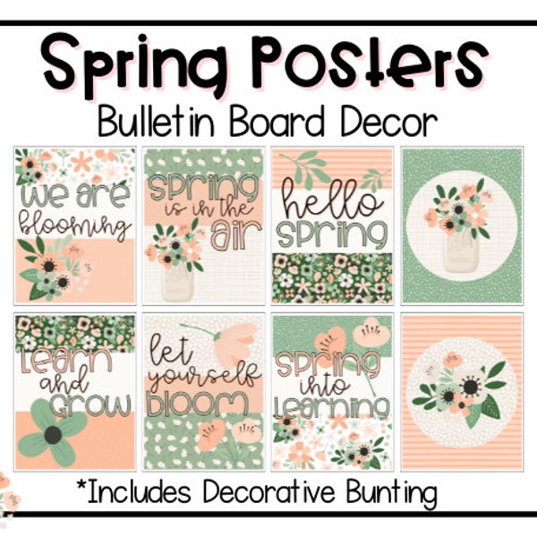 Spring Themed Classroom Posters | Bulletin Board Decor