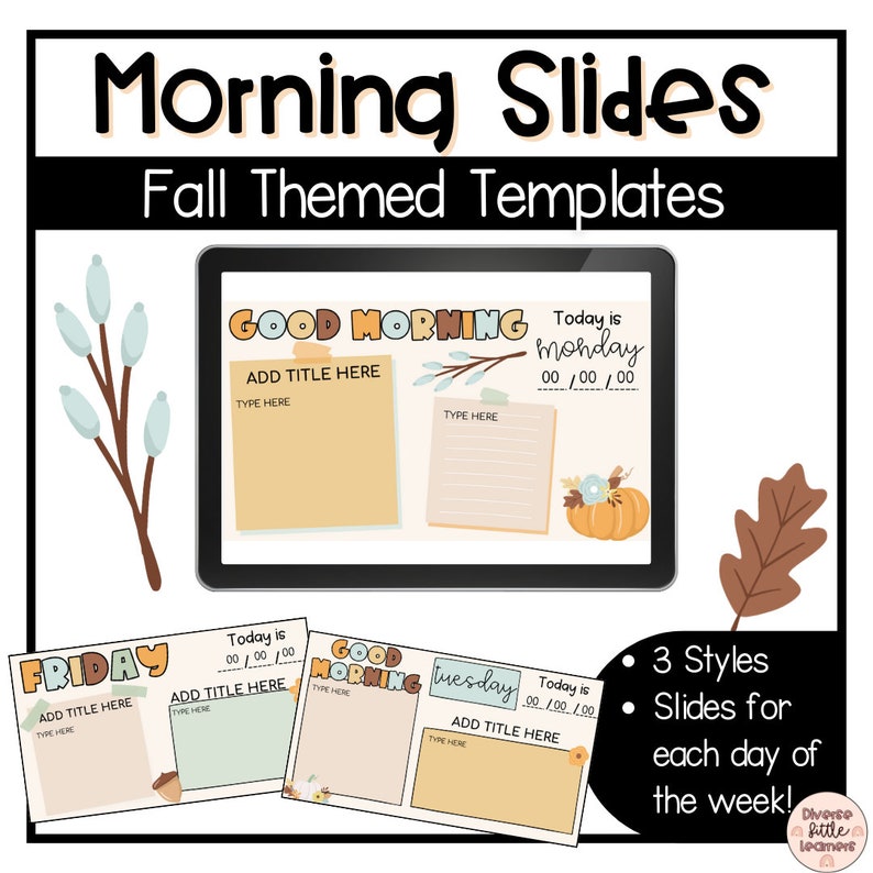 Morning Slides Templates for Google Slides | Seasonal Bundle | Classroom Management | Teacher Resources image 3