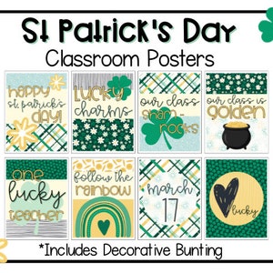 St. Patrick&#39;s Day Classroom Posters | Bulletin Board Decor | March Decor