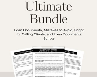 Loan Signing Agent Bundle | Loan Documents| Mobile Notary Bundle| Beginning Signing Agent| Signing Agent Documents, Scripts, and Tools