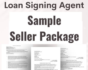 Loan Signing Verkäufer Paket | Verkäuferdarlehen| Übungsausleihe Dokumente | Verkäufer Beispieldokumente | Mobile Notardokumente | Unterzeichnung des Verkäuferdarlehens