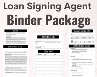 Mobile Notary Signing Agent Binder Package- Scripts, Definitions, Calendars, and Forms- Everything You Need a Successful Signing!