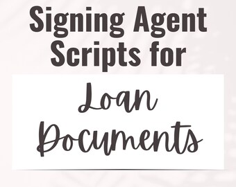 Scripts para agentes de firma / Scripts para documentos de préstamo de agentes de firma de préstamos / Scripts para LSA / Scripts para notarios móviles / Scripts para documentos de préstamo