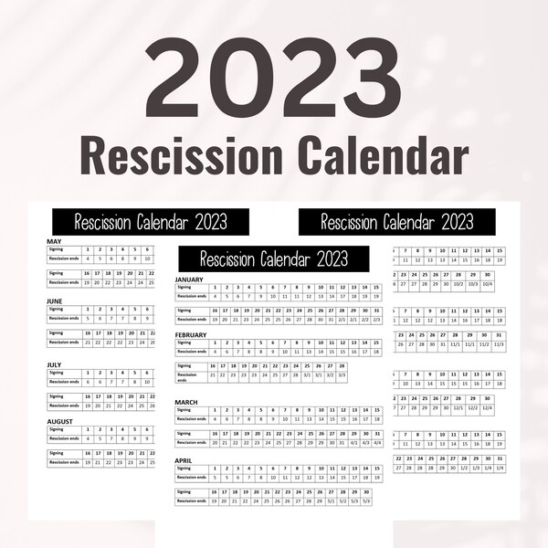 Right to Cancel Calendar Etsy