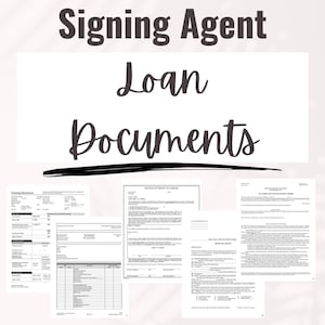 Loan Signing Agent Sample Loan Documents | Sample Loan Documents for Mobile Notaries | Signing Agent Loan Documents | Loan Documents for LSA