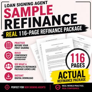 Loan Signing Agent Refinance Practice Package | Real Documents (Digital Download)