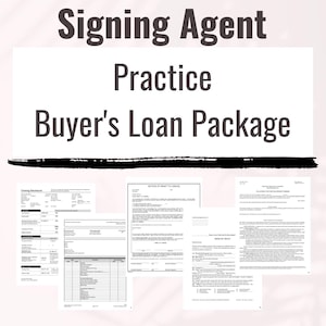 Loan Signing Agent Sample Buyer&#39;s Package | Signing Agent Practice Documents| Buyer&#39;s Package Loan Documents| Practice Loan Package| Notary
