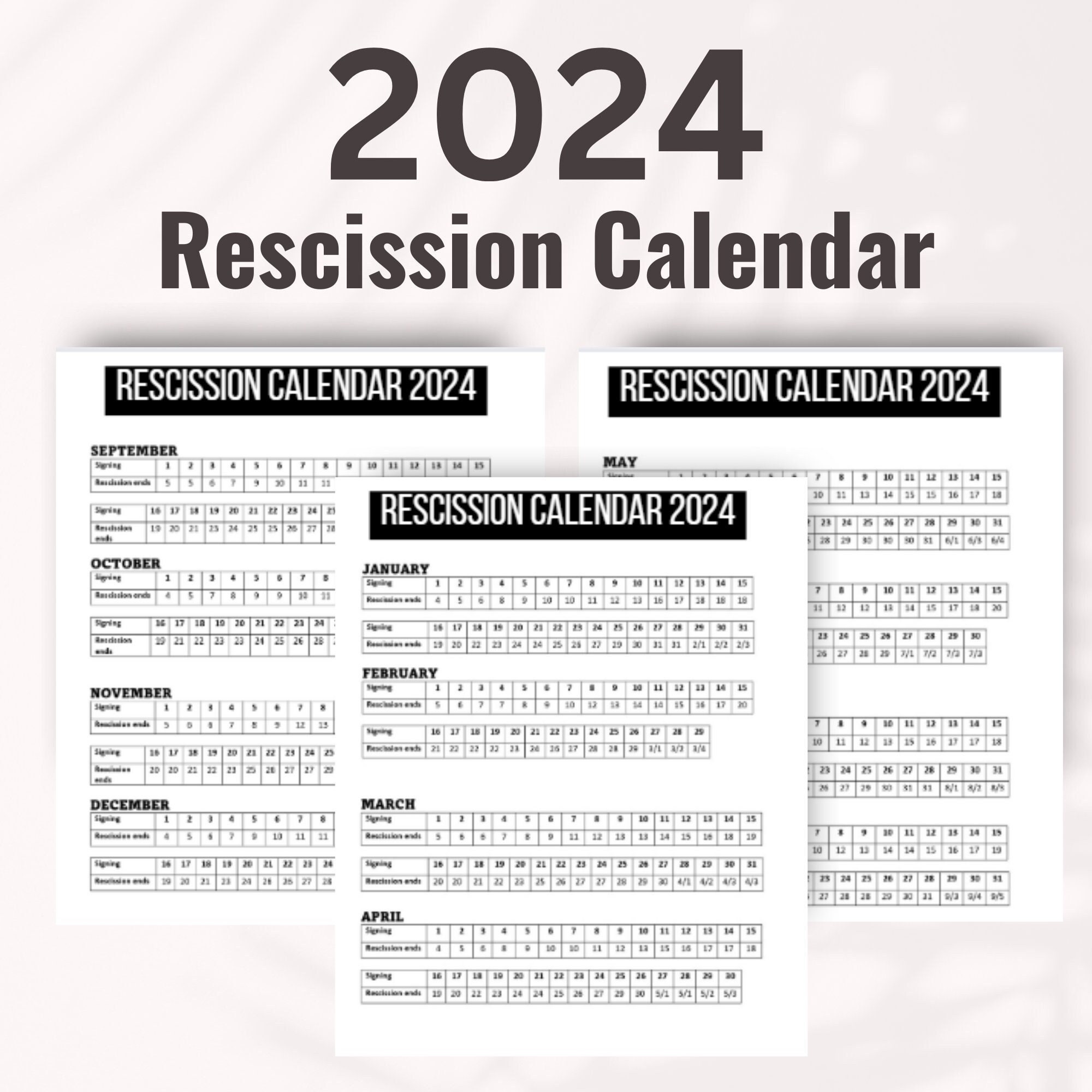 2024 Rescission Calendar Rescission Calendar 2024 Loan Signing Agent