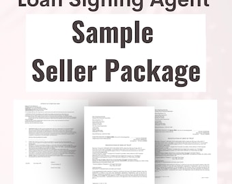 Paquete de firma de préstamo para vendedores / Préstamo para vendedores / Documentos de préstamo de práctica / Documentos de muestra para vendedores / Documentos de notario móvil / Firma de préstamo para vendedores