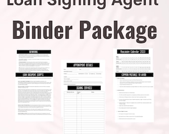 Paquete de carpeta de agente de firma notarial móvil: scripts, definiciones, calendarios y formularios: ¡todo lo que necesita para una firma exitosa!