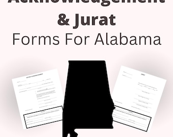 Formularios de reconocimiento y juramentación notarial móvil de Alabama: PDF imprimible para notarios / Documentos legales fáciles de usar para servicios notariales