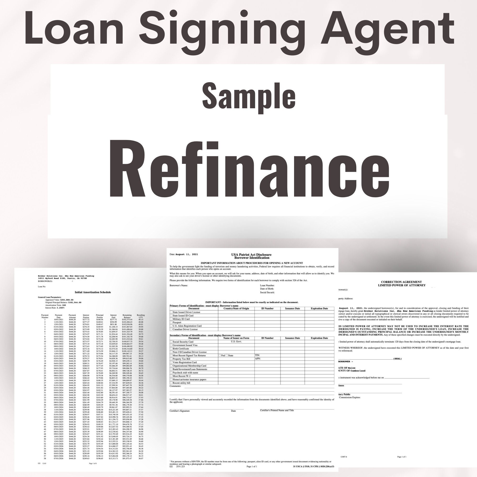 Loan Signing Agent Sample Refinance Practice Loan Documents Refinance