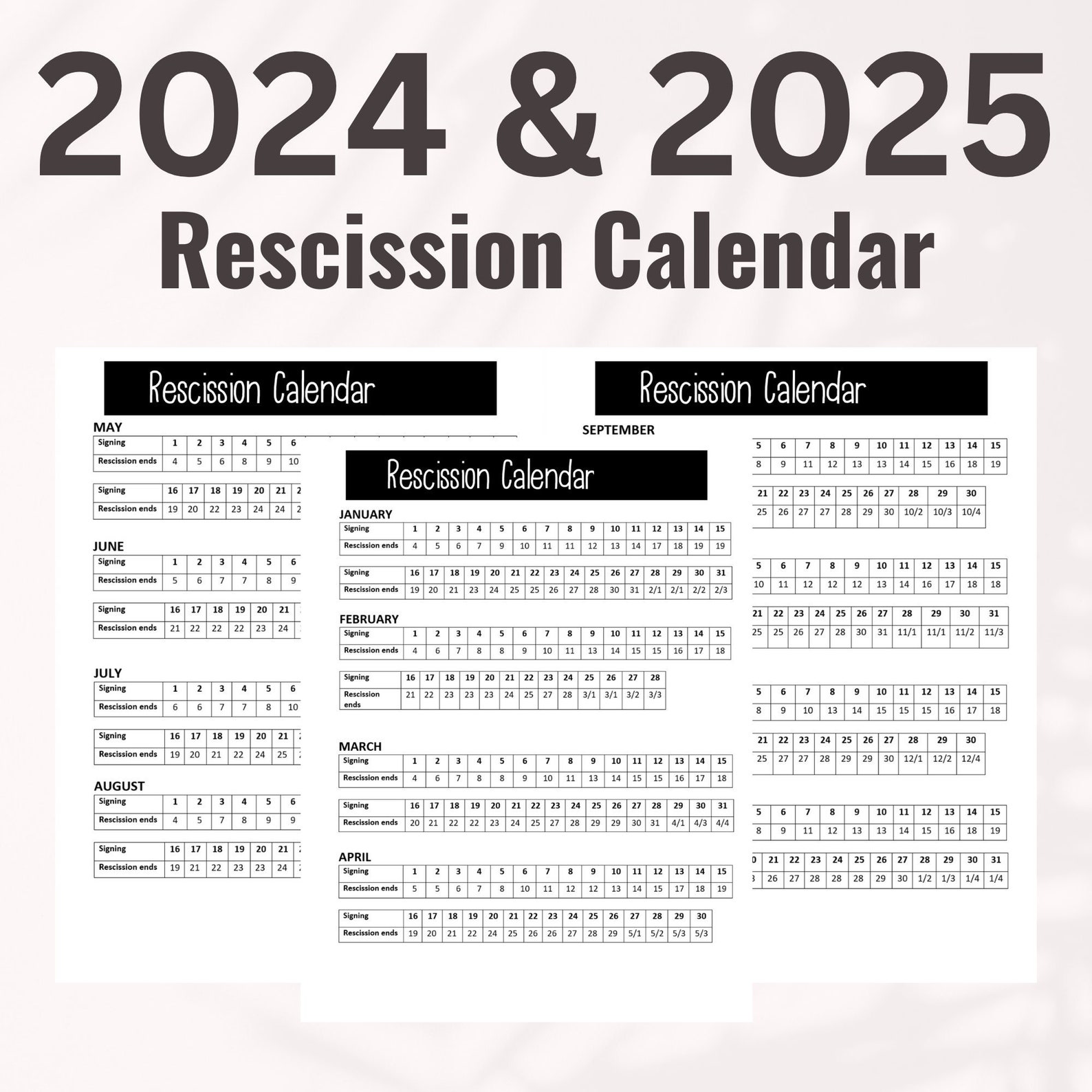 2024 Rescission Calendar Rescission Calendar 2024 Loan Signing Agent