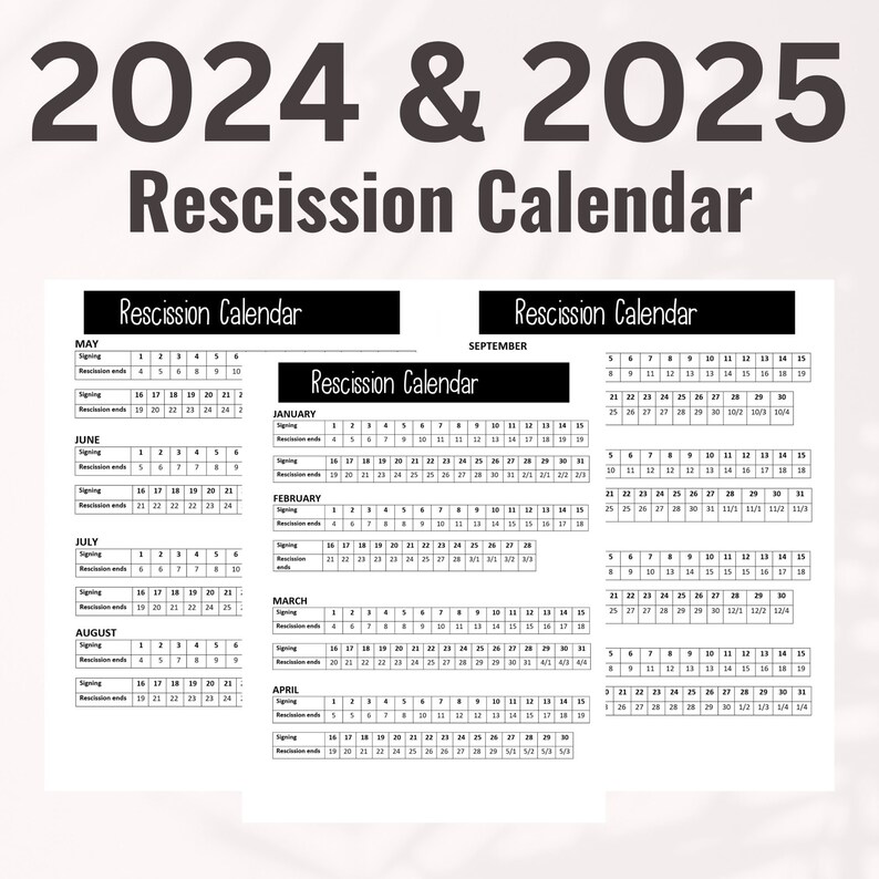 2025 Rescission Calendar Rescission Calendar 2025 Loan Signing Agent
