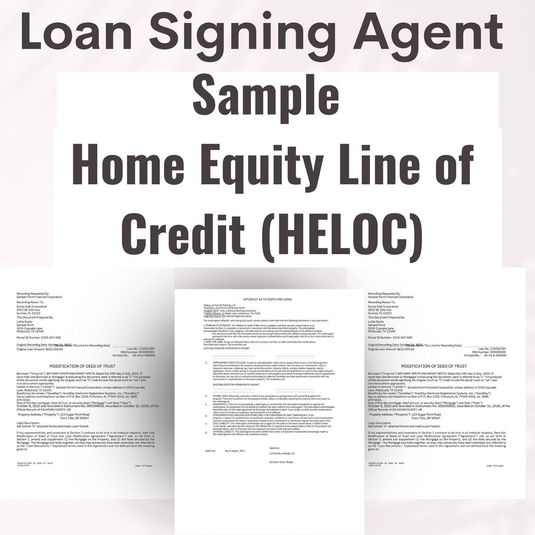Loan Signing Agent HELOC Practice Loan Documents HELOC Documents Mobile