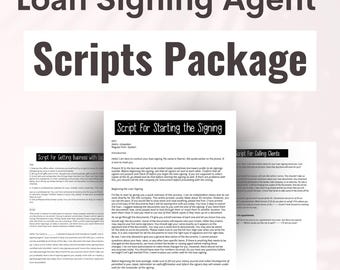 Guiones para agentes de firma de préstamos / Guiones para agentes de firma / Paquete de agente de firma / Guiones para notarios móviles / Marketing de agente de firma