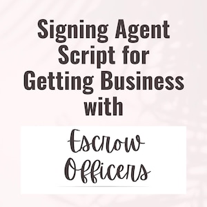 Script d'agent de signature pour faire affaire avec des agents d'entiercement