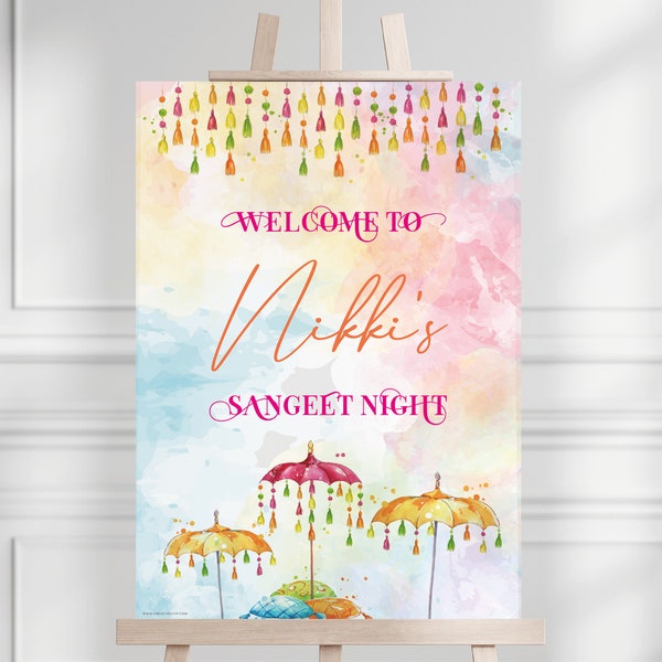 Sangeet Welcome Sign | Printed and Digital signs | Wedding welcome sign | Jaggo welcome sign | Sangeet | Mehndi | Indian Wedding | Jago