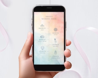 Itinerario de la Semana de la Boda Sikh: Cronología digital, eventos de WhatsApp (Descarga digital)
