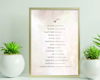 Sikh Mool Mantar Print: Contemporary Design (Digital Download)