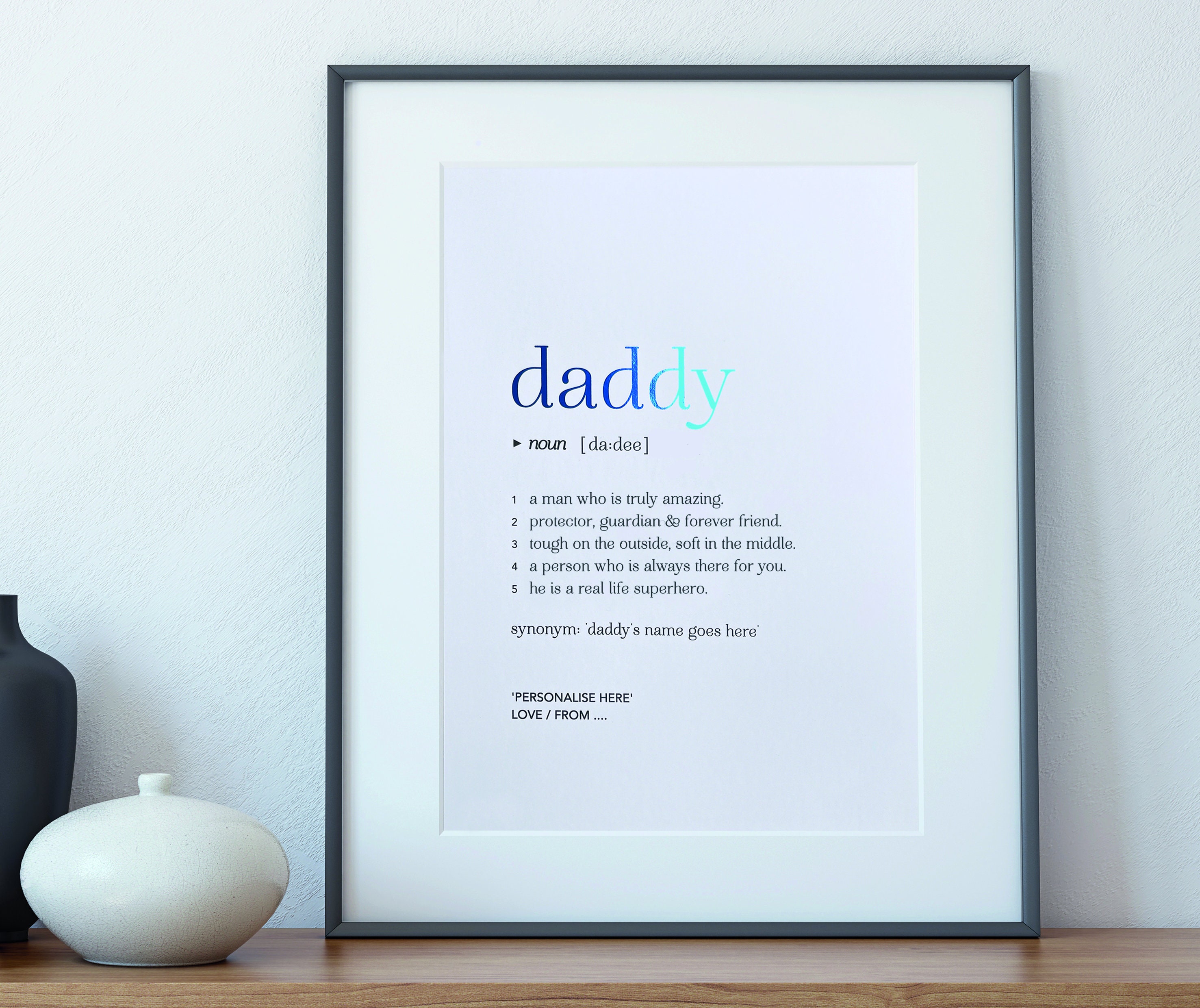 English Daddy Definition Print Personalised and Foiled Dad Etsy UK