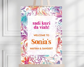 Signo de bienvenida de Sadi Kuri Da Viah: decoración de boda india
