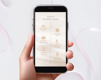 Itinerario de la Semana de la Boda Sikh: Cronología digital, eventos de WhatsApp (Descarga digital)