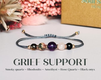 Grief support bracelet, crystal healing bracelet, crystals for grief, thinking of you gift, pet loss gift, present for grieving friend