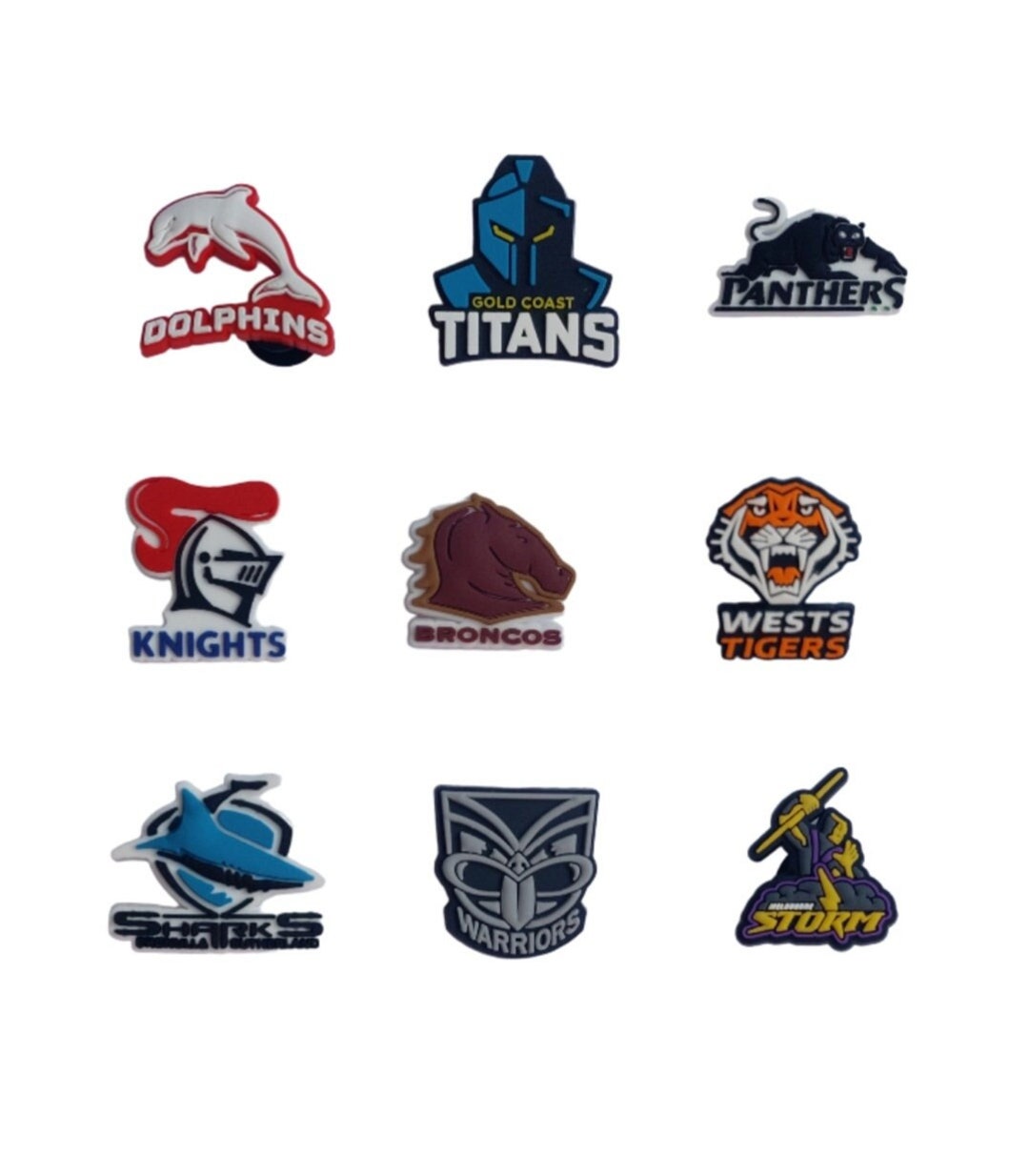 Croc Shoe Charms Croc Jibbitz NRL Rugby League PVC Shoe Charm Freepost