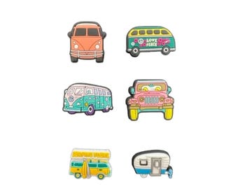 Shoe Charms for Crocs Camper Van Combi Surfing Hippy Festival Caravan - 1 or Multiple – One Tracked Postage Charge