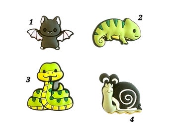 Croc Shoe Charms - Croc Jibbitz - Bat - Lizard - Snake - Snail - PVC Shoe Charms - Freepost Australia