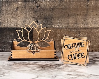 Lotus business card holder