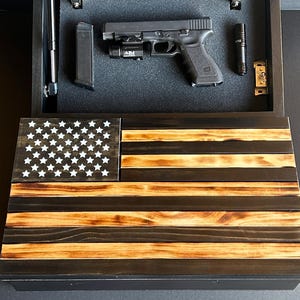銃を隠蔽する金庫 アメリカ国旗ボックス