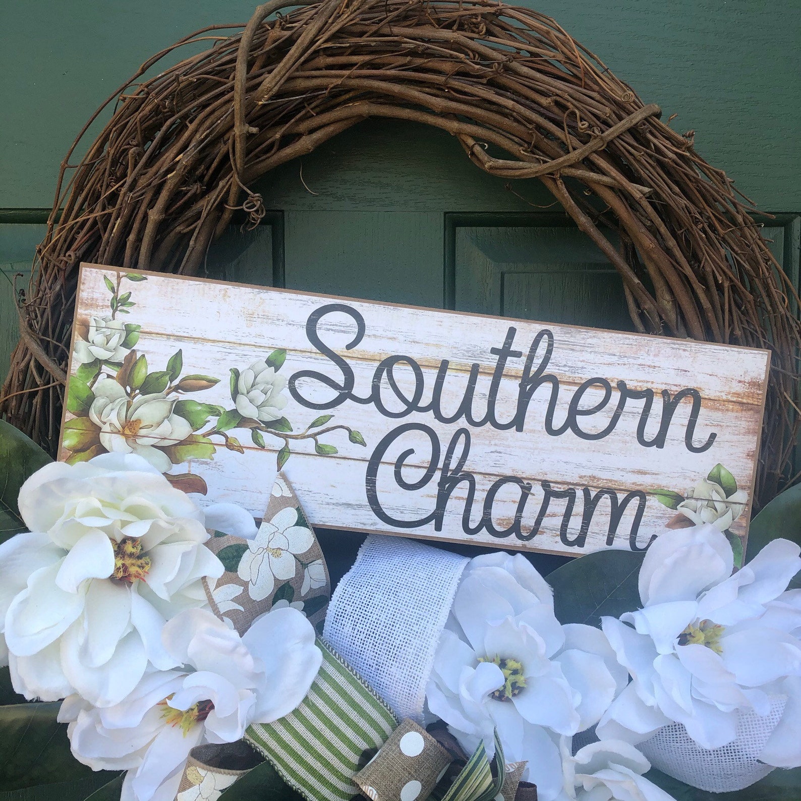 - Southern Charm Embodied: Artificial Magnolia Wreath