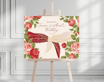 Indian Wedding Welcome Sign 18x24|Hindu Wedding sign Indian| Indian Wedding sign| Indian Wedding board|Phera Welcome Sign| Digital Download