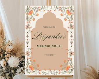 Henna Mehndi Wedding Sign| Indian Wedding| Hindu Wedding sign Indian| Indian Wedding sign| Indian Welcome board| Punjabi| Digital Download